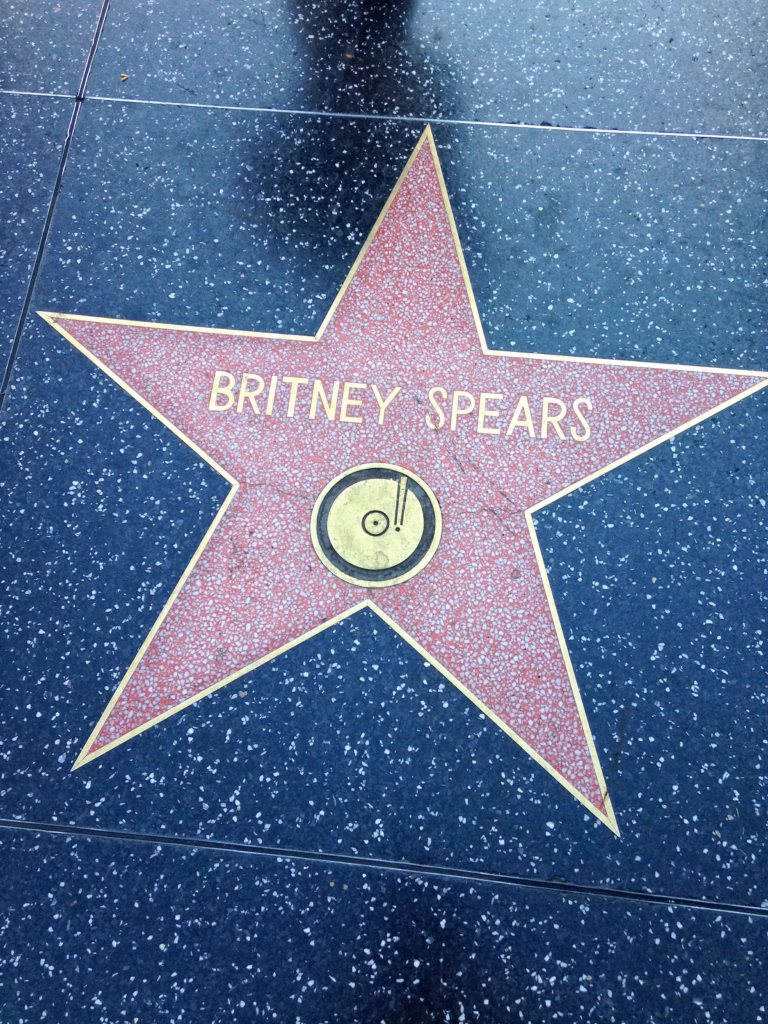 Hollywood, California - July 26 2017: Britney Spears Hollywood walk of fame star on July 26, 2017 in Hollywood, CA.