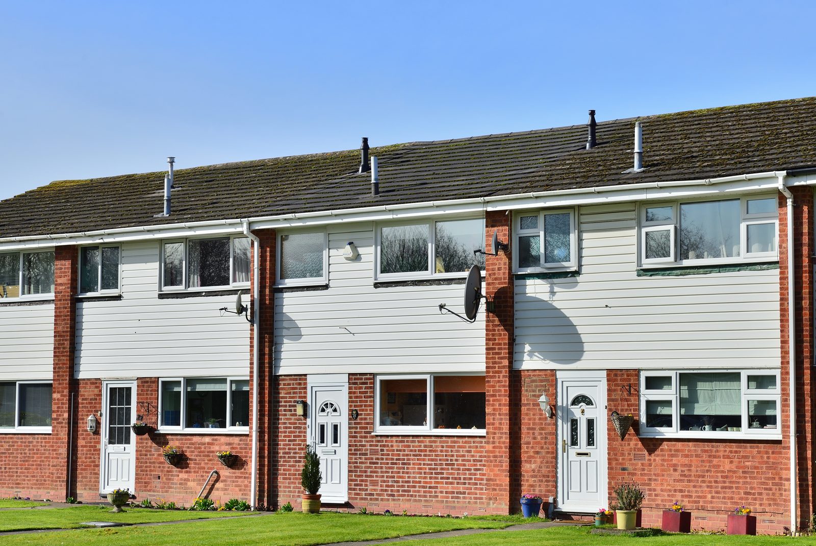 A terrace of modern British houses